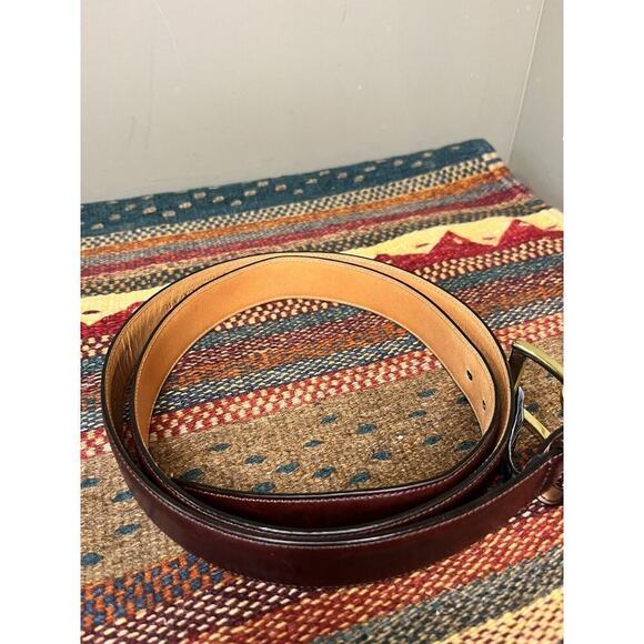 Trafalgar 1101TF71-602 Men's Burgundy Hand Polished Cortina Leather Belt 42 - Picture 2 of 7